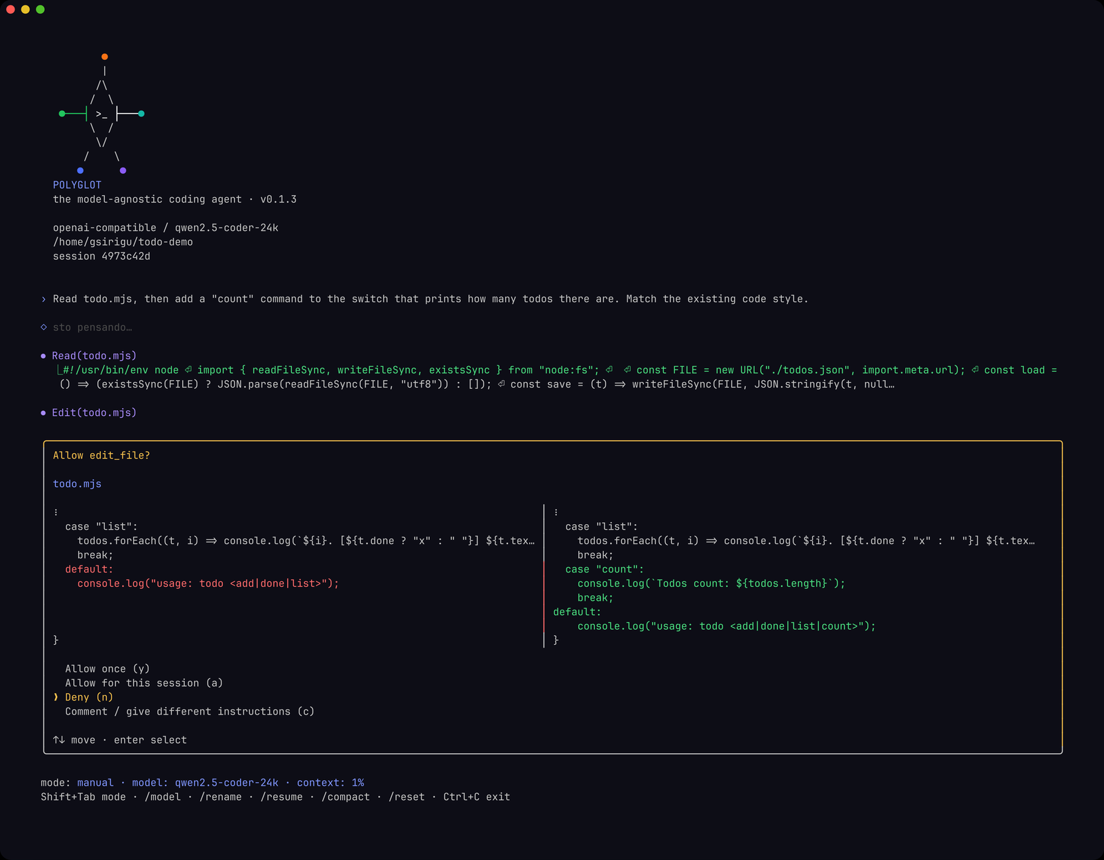 Introducing Polyglot: One Coding Agent, Any Model